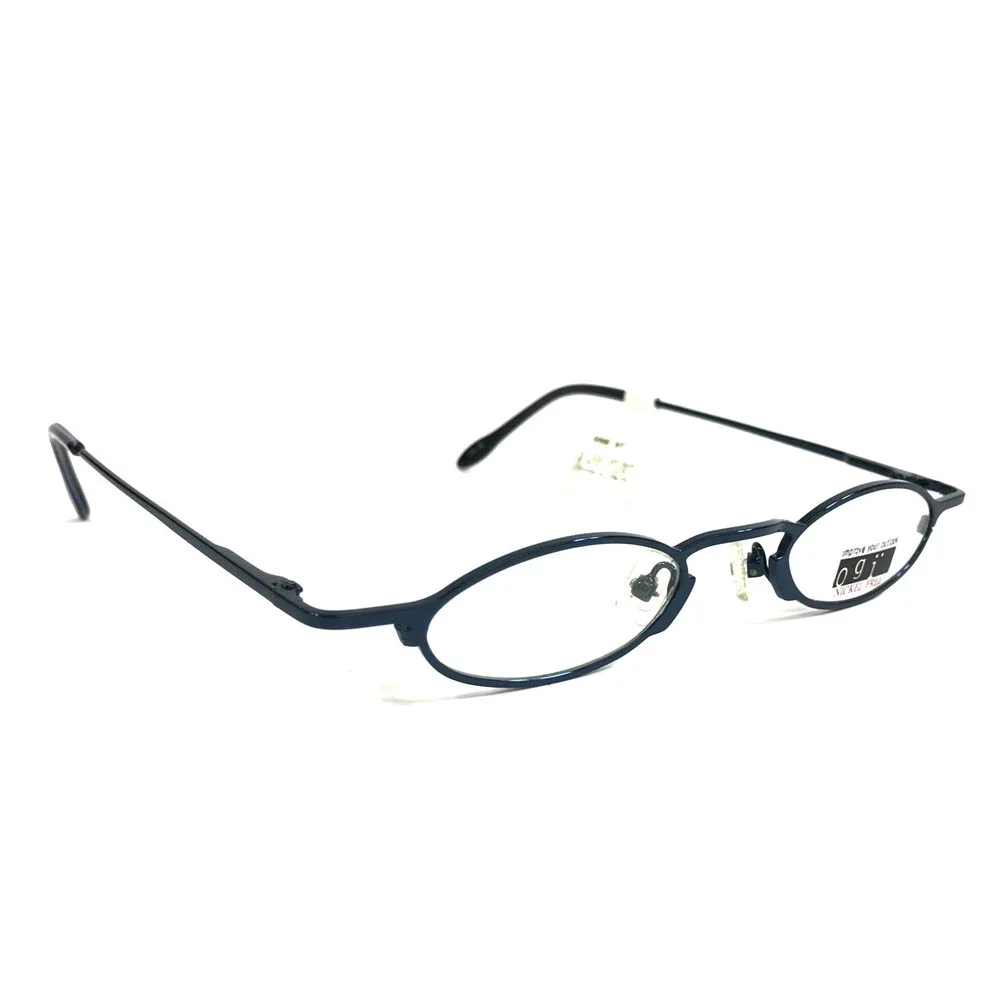 ogi Petite Eyeglasses Frames 9010 COL. 68 Navy Blue Oval Wire Rim 40-22-133